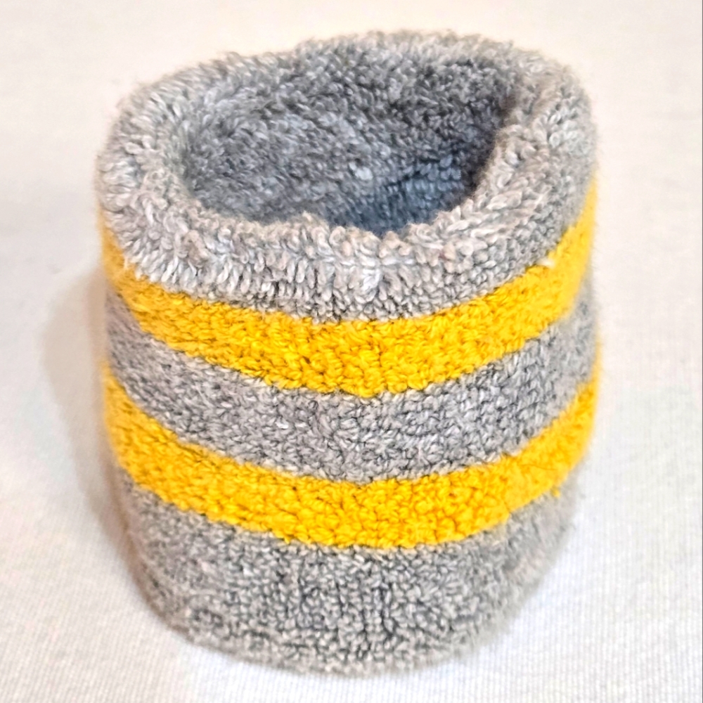 Vintage ( one ) Yellow and gray stripped Towel Sport Wristband